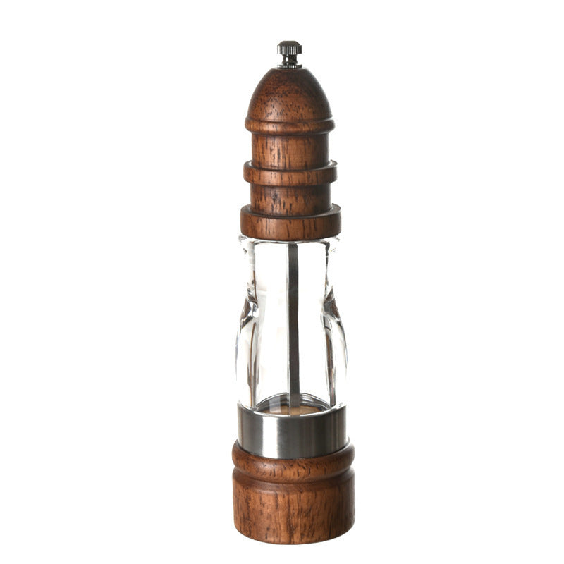 Hochwertige Holz- und Glas-Pfeffermühle Brehn