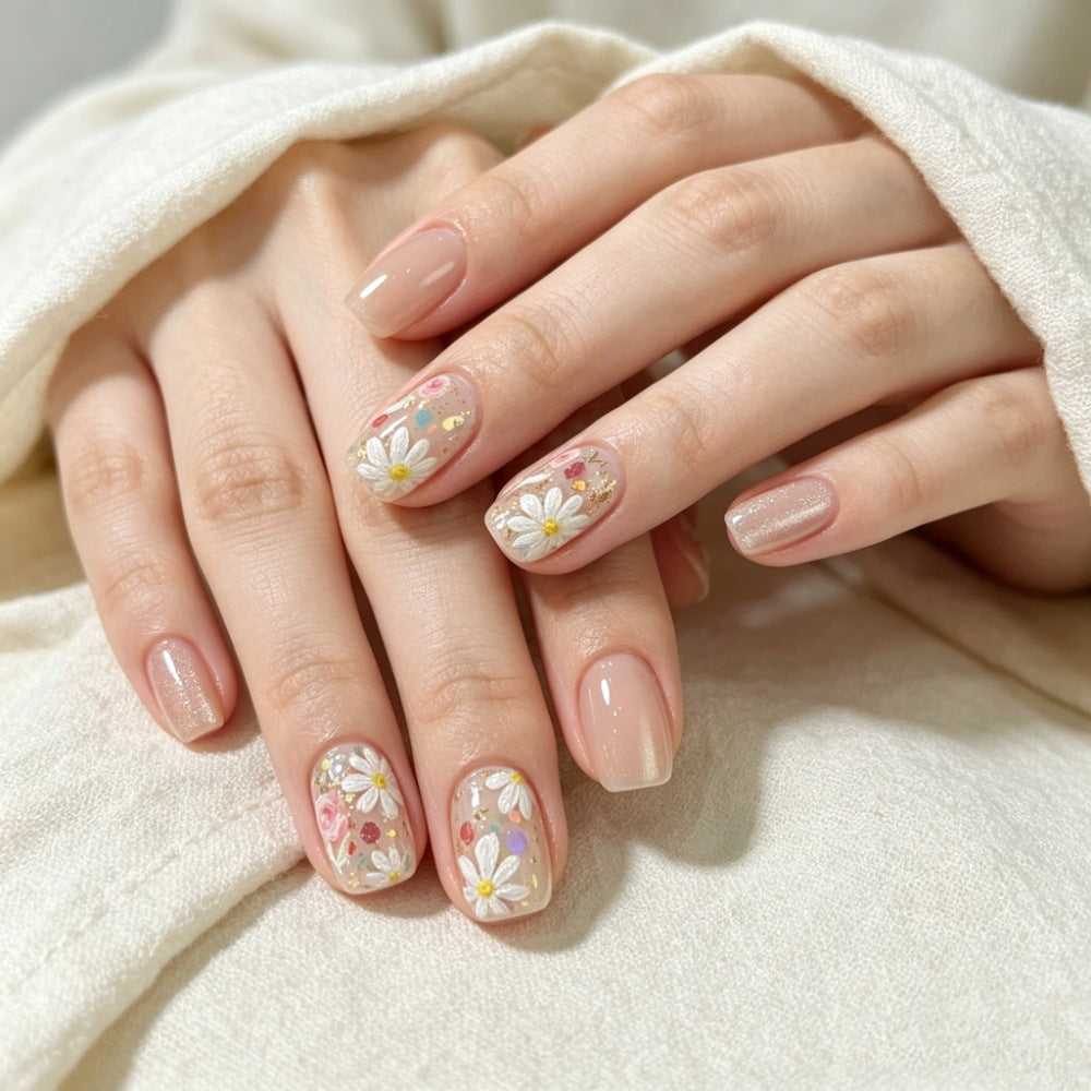 Floral Press-On Nagel Set Brehn