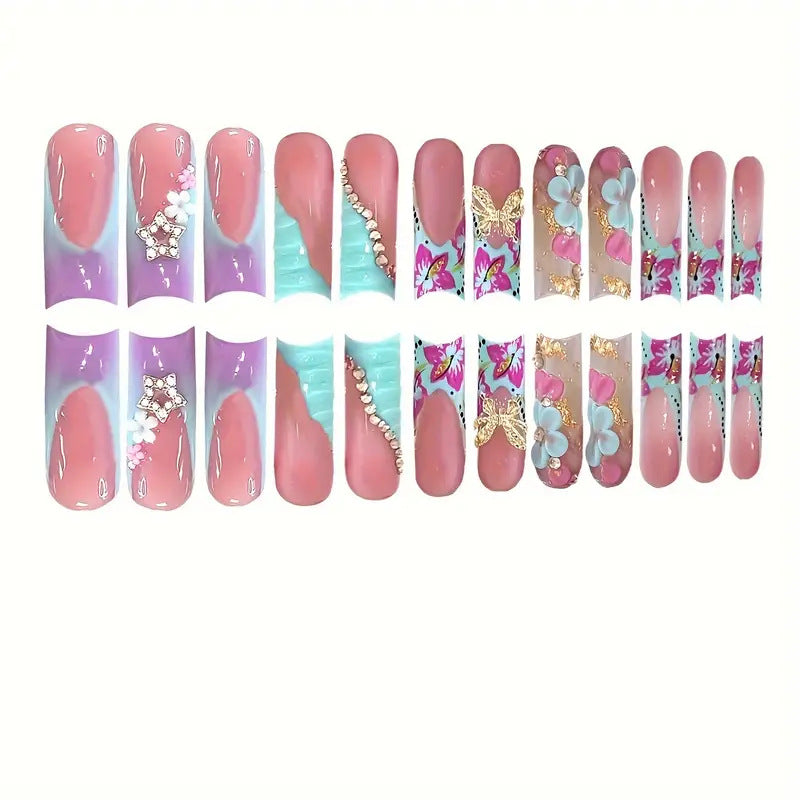 3D Blumendekorative Druck-Nagelkunst Brehn