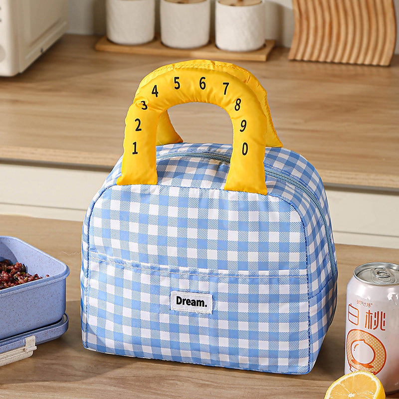 Isolierte Lunch-Tasche Mit Bunten Griffen Brehn