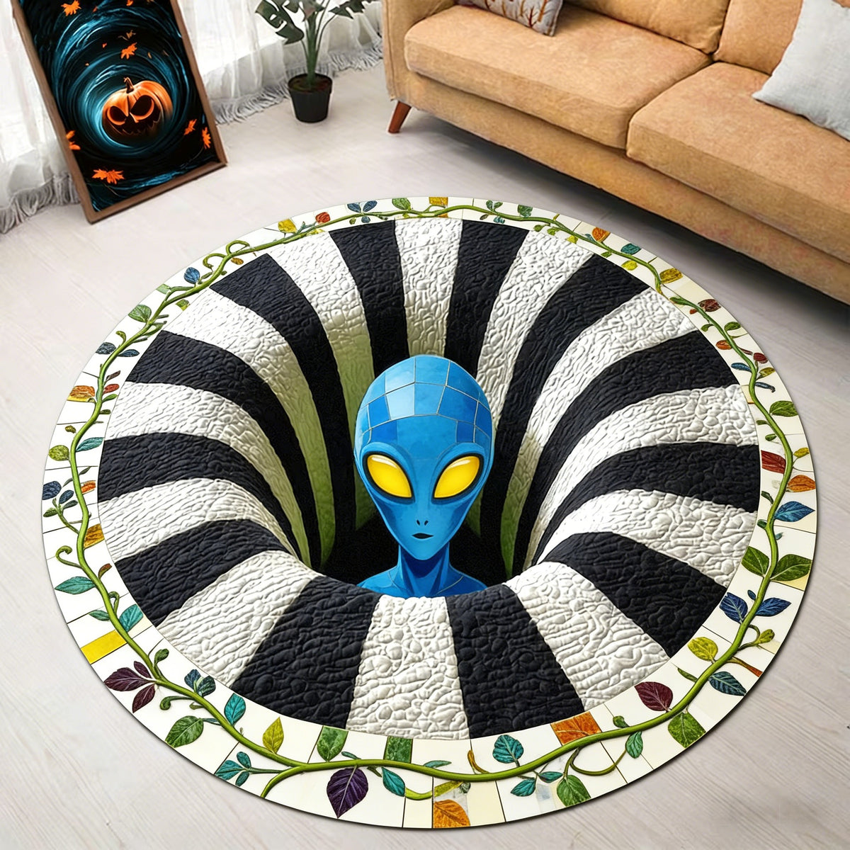 Alien-Themen 3D Illusions-Teppich