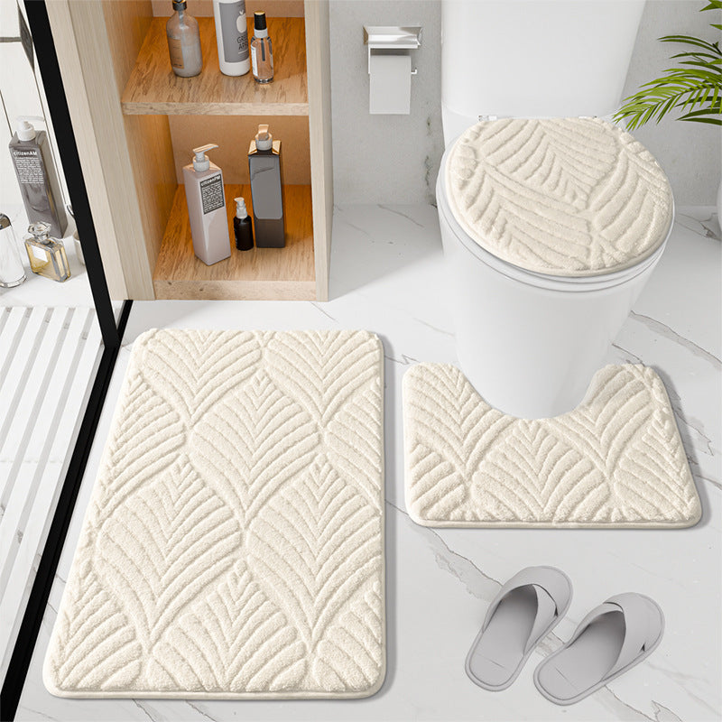 Blattmuster Luxus Badematten-Set