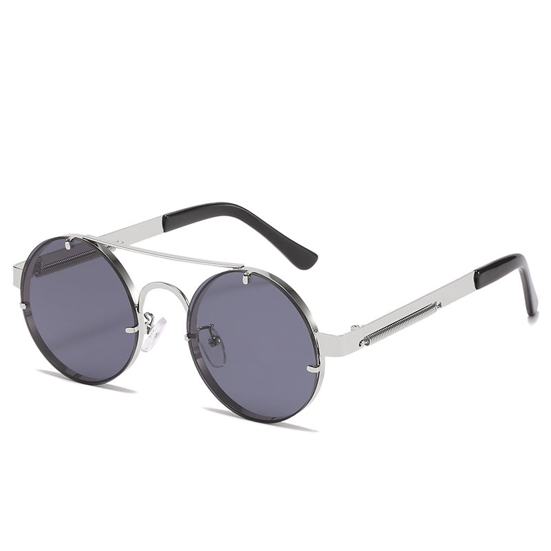 Damen runde Designer-Sonnenbrille mit innovativem Metallgestell und schützenden Gläsern Brehn
