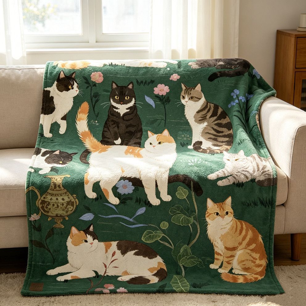 Kat-Themen Kuschelfleecewurfdecke