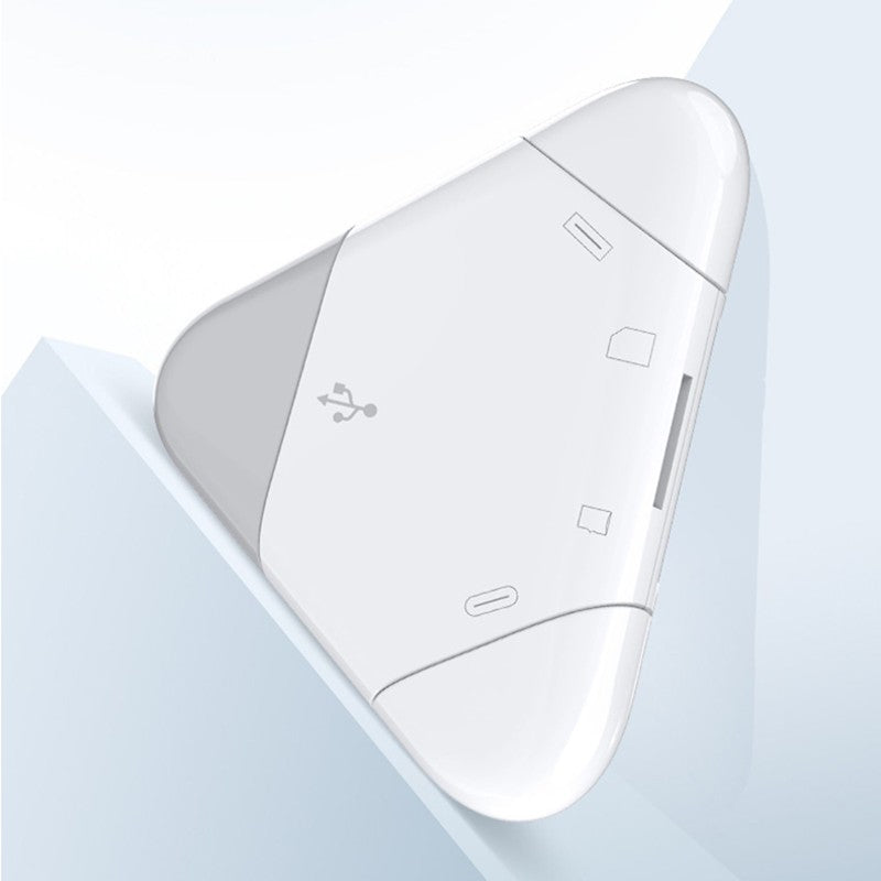 Brehn | 3-in-1 SD/TF-Kartenleser mit USB-, Type-C- & Lightning-Anschlüssen, für SD- & TF-Karten