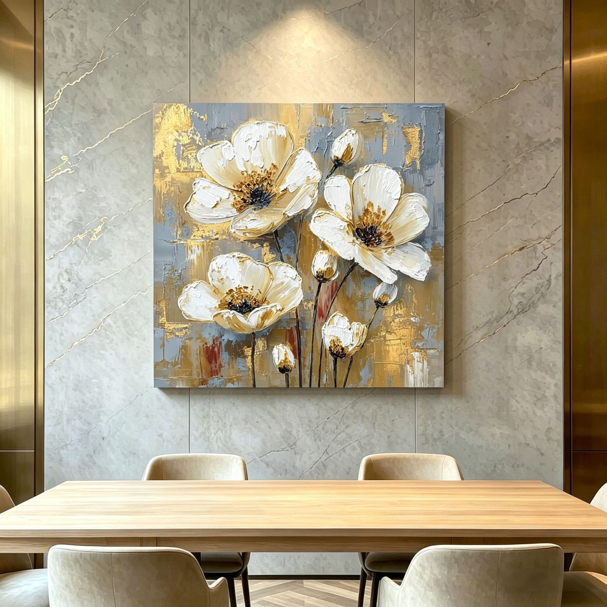 Elegante florale abstrakte Leinwandkunst