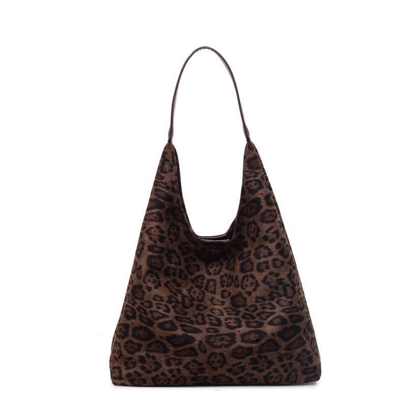 Wildleder Leopardprint Hobo Tasche Brehn