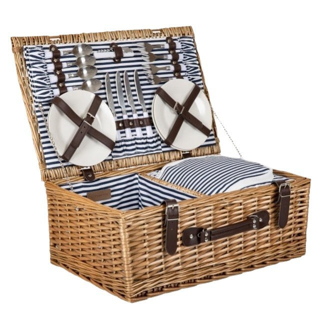 Damen Picknickkorb mit integriertem Geschirrset und platzsparendem Design Brehn