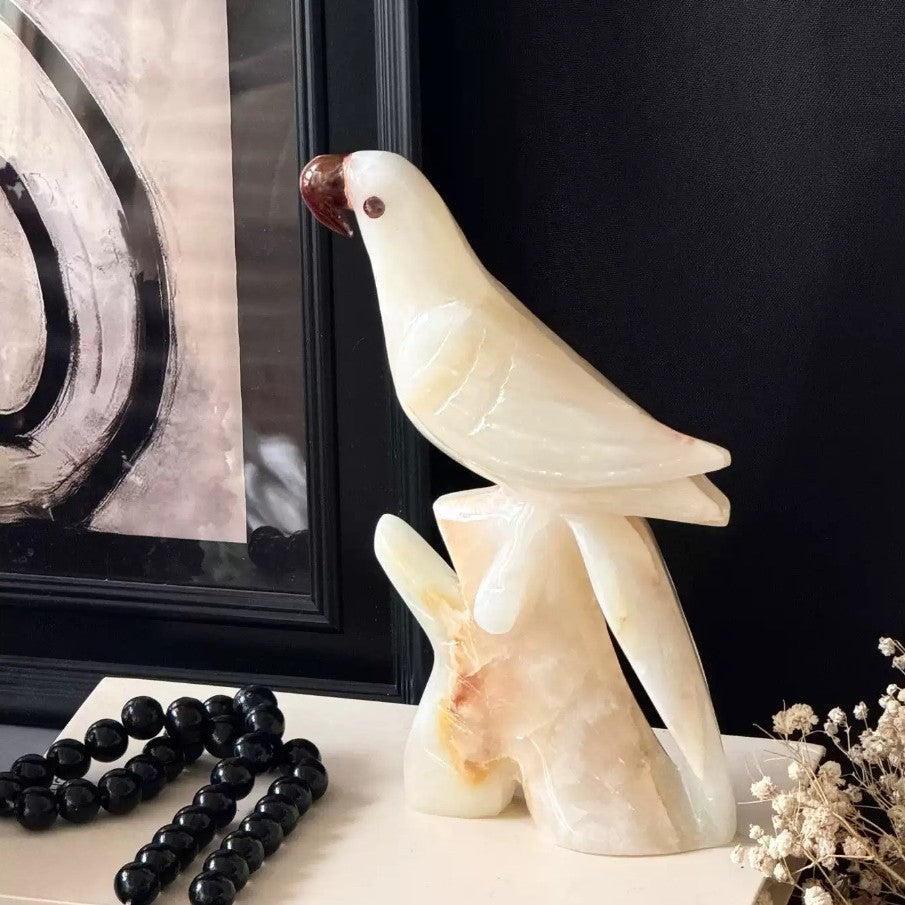 Handgemachte Stein Vogel-Figurine