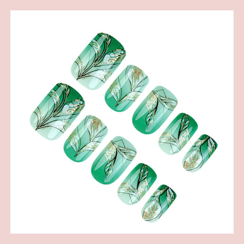 Kunstnagelset mit eleganten Pflanzenmotiven Brehn