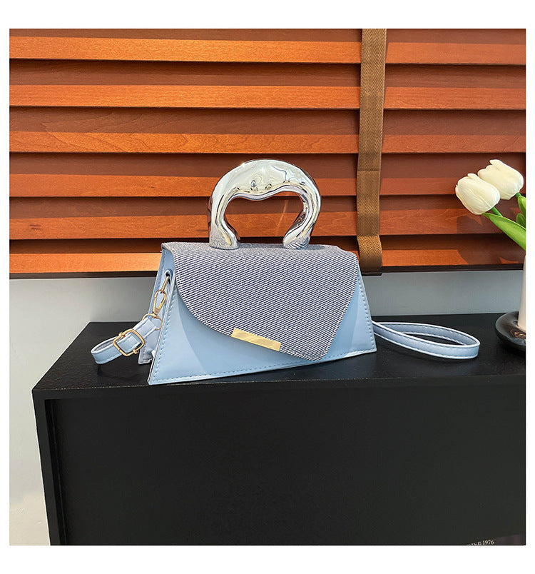 Stylische geometrische strukturierte Handtasche Brehn