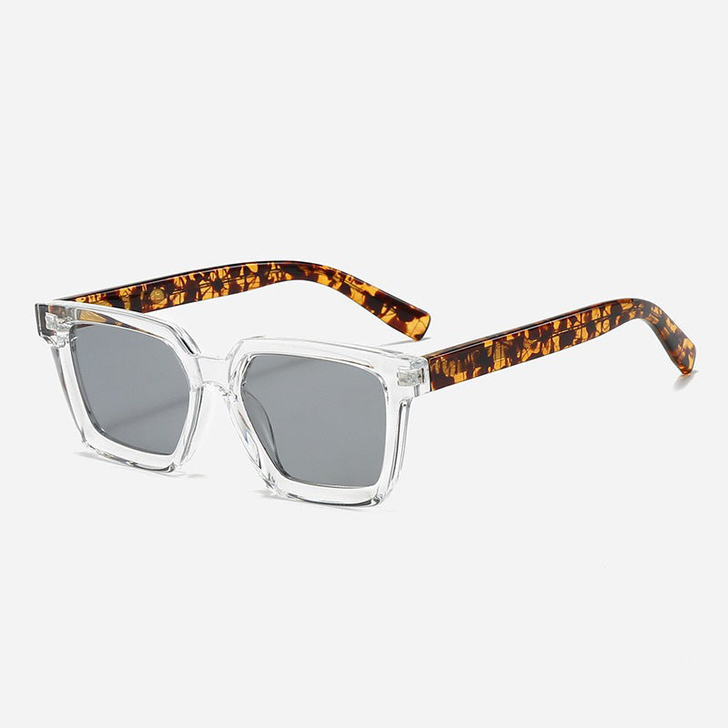 Damen quadratische Sonnenbrille mit transparentem Rahmen und polarisierenden Gläsern Brehn
