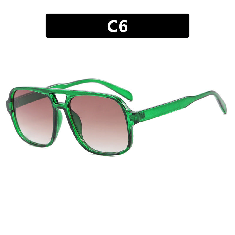 Damen moderne quadratische Sonnenbrille mit stylishem transparentem Rahmen Brehn