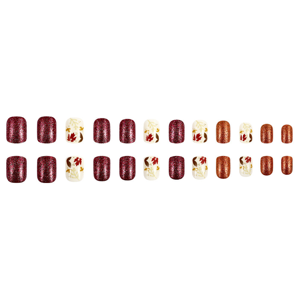 Saisonale herbstliche Druck-Nagelkunst Brehn