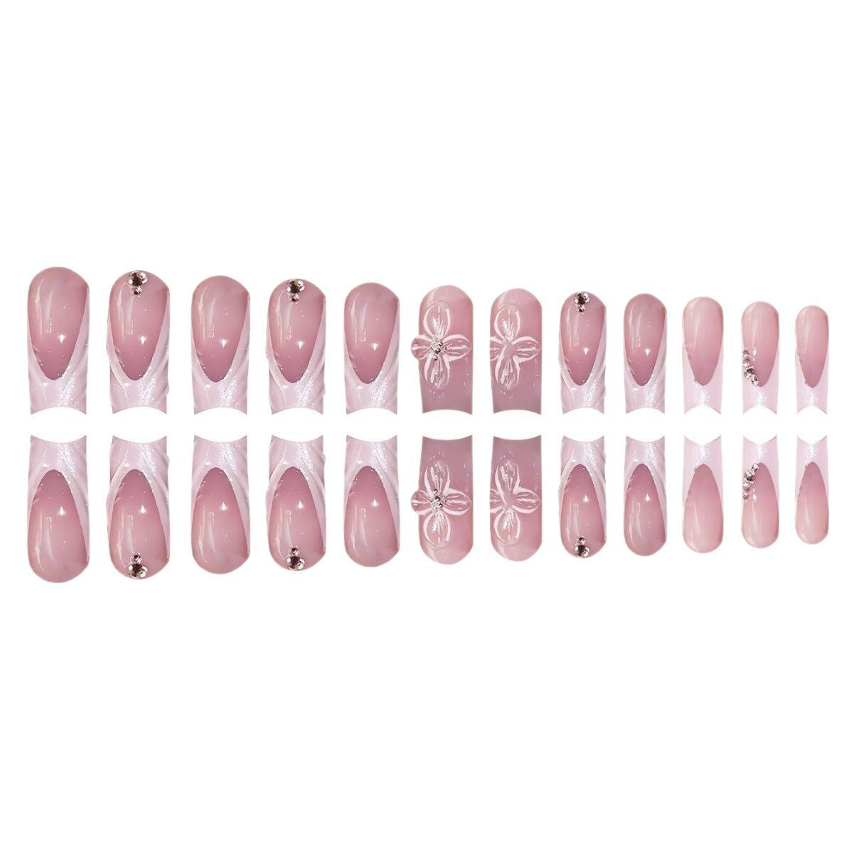 Elegante Blumen Press-On Nagelkunst Brehn