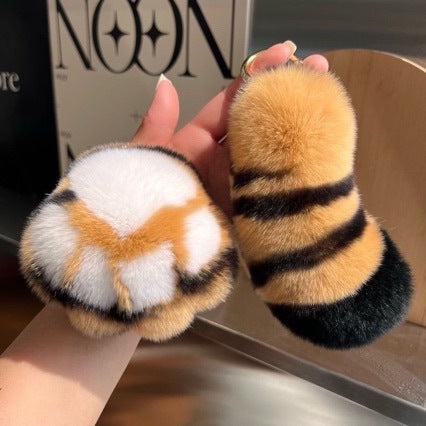 Plüsch Tigerpfoten Schlüsselanhänger Brehn