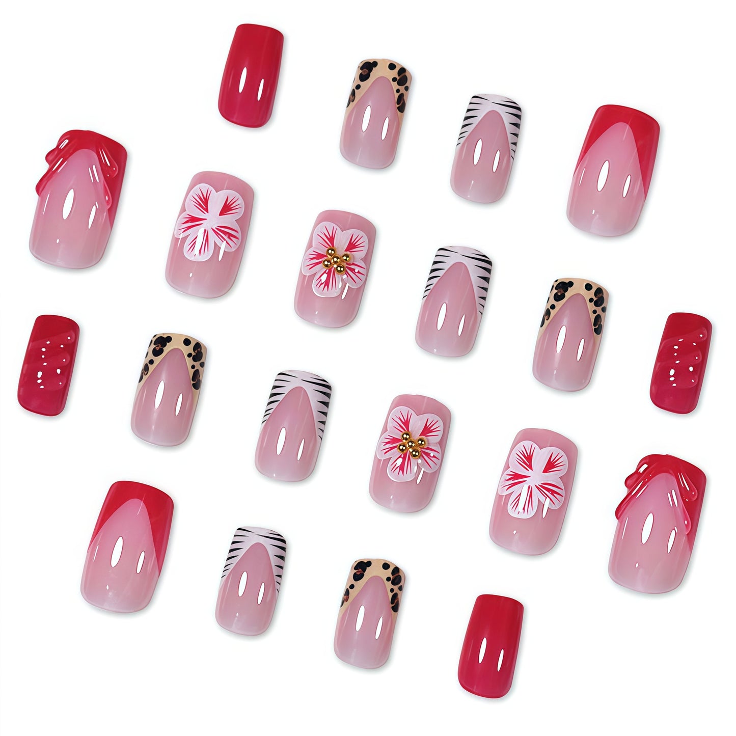 Dekorative Künstlerische Press-On Nagelset Brehn
