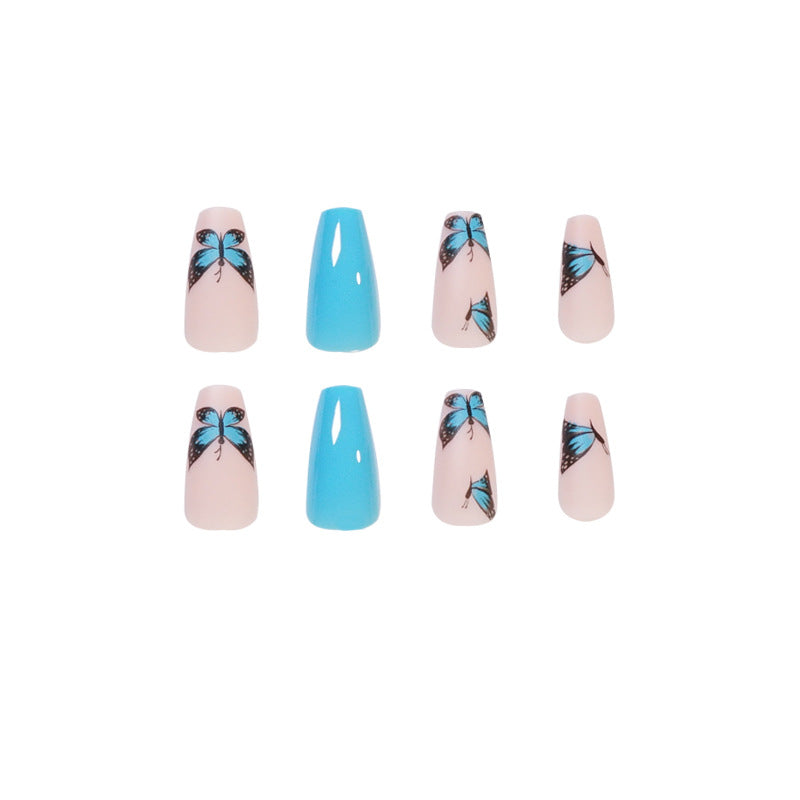Kunstvolle Nagelverlängerungen mit Butterfly-Motiv Brehn