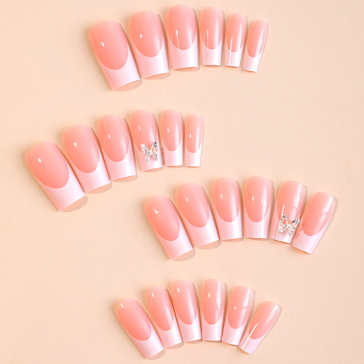 Kunstnagelset mit elegantem Hochglanz-Finish und kreativen Akzenten Brehn