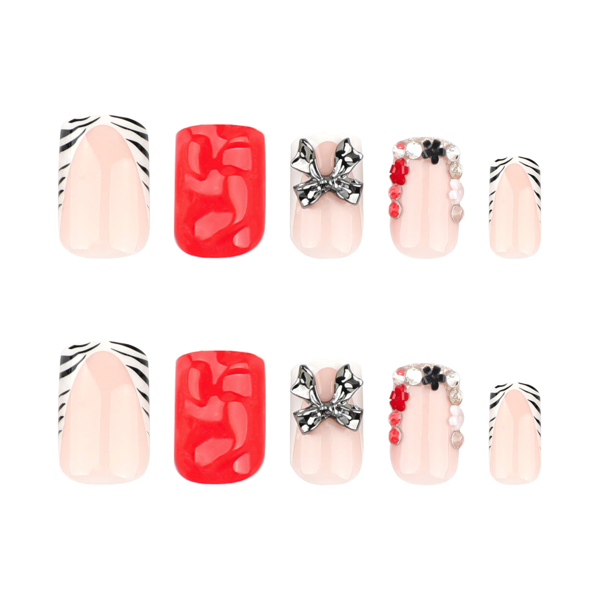 Kunstvolle Nagelkunst mit 3D-Verzierungen Brehn