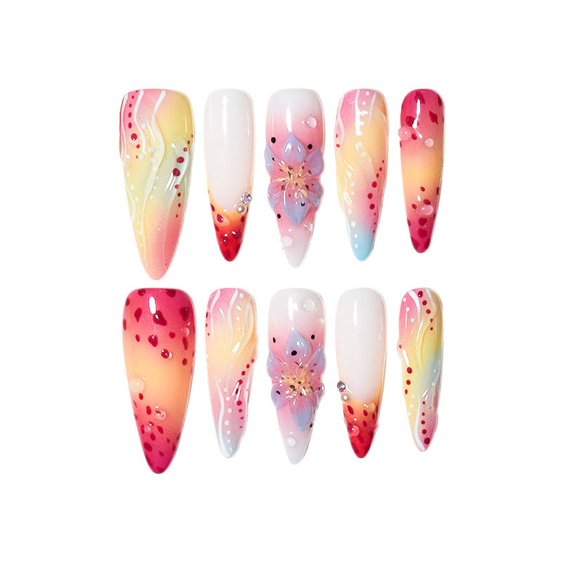 Künstlerische Gel Press-On Nagelverlängerungen Brehn