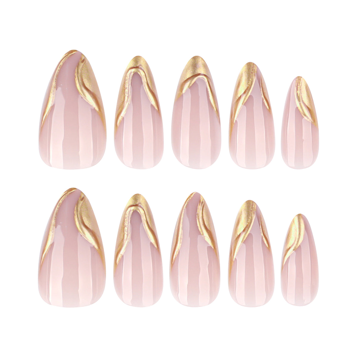 Elegante Stiletto-Nägel mit schimmerndem Gold-Akzent Brehn