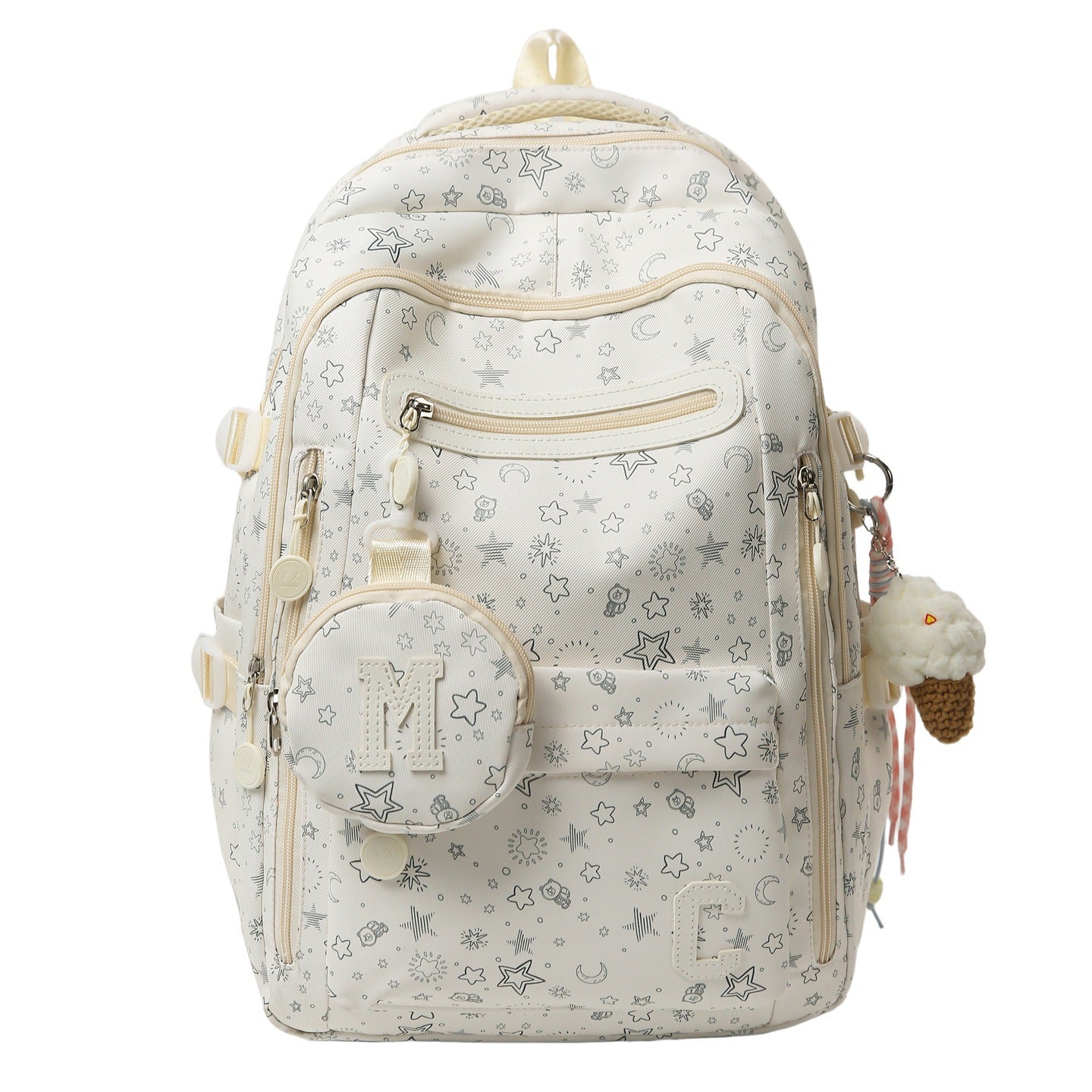 Verspielt Stern-Print Schulrucksack