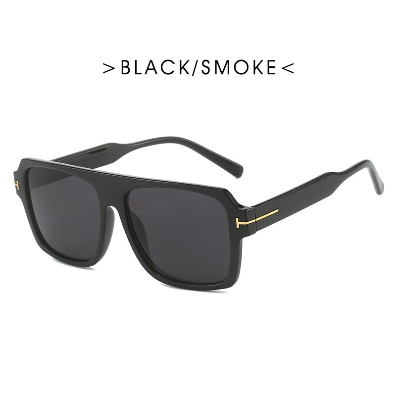 Damen quadratische Sonnenbrille mit modischem, transparentem Rahmen Brehn