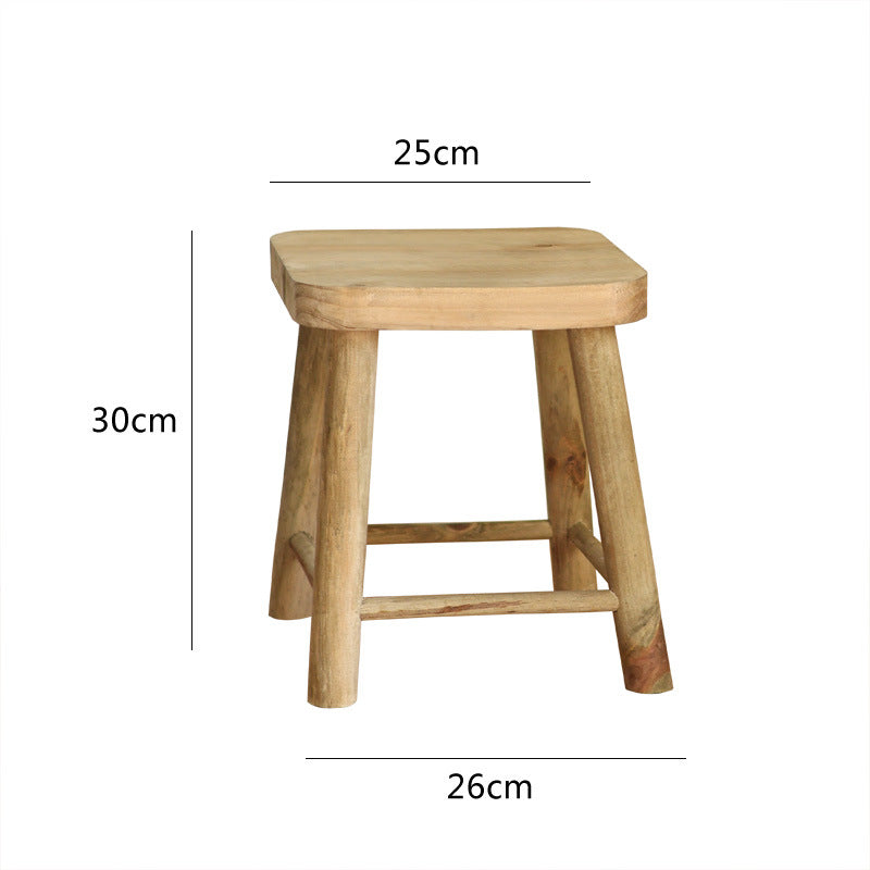 Robuster Hocker aus Massivholz Brehn