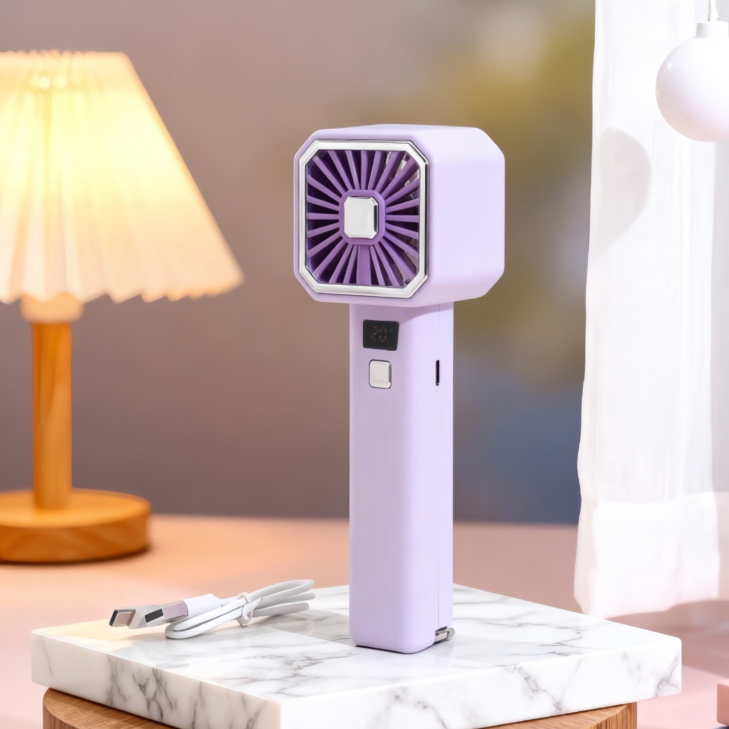 Frauen Tragbarer Handventilator mit Digitalanzeige Brehn