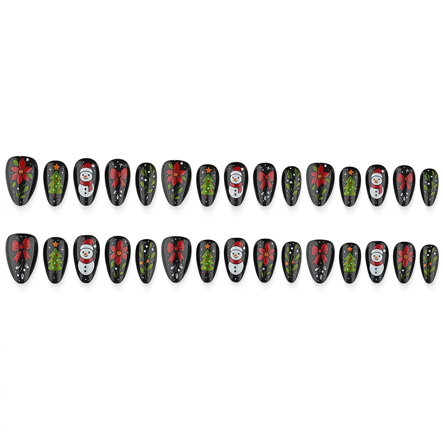 Kunstnagelset mit festlichem Weihnachtsdesign Brehn