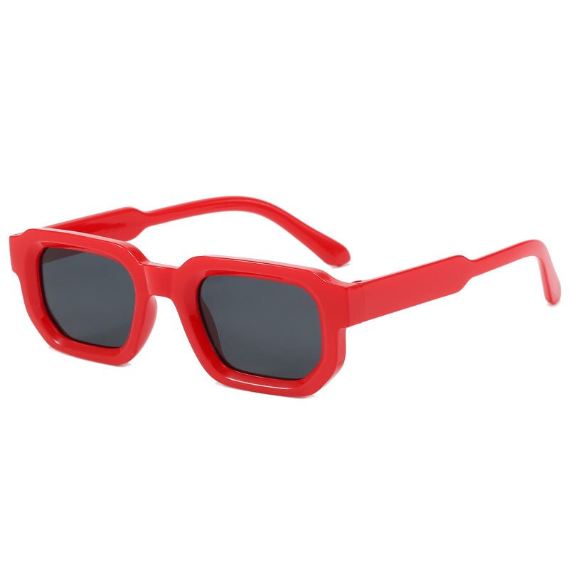 Damen Modische quadratische Sonnenbrille mit klarem Rahmen Brehn