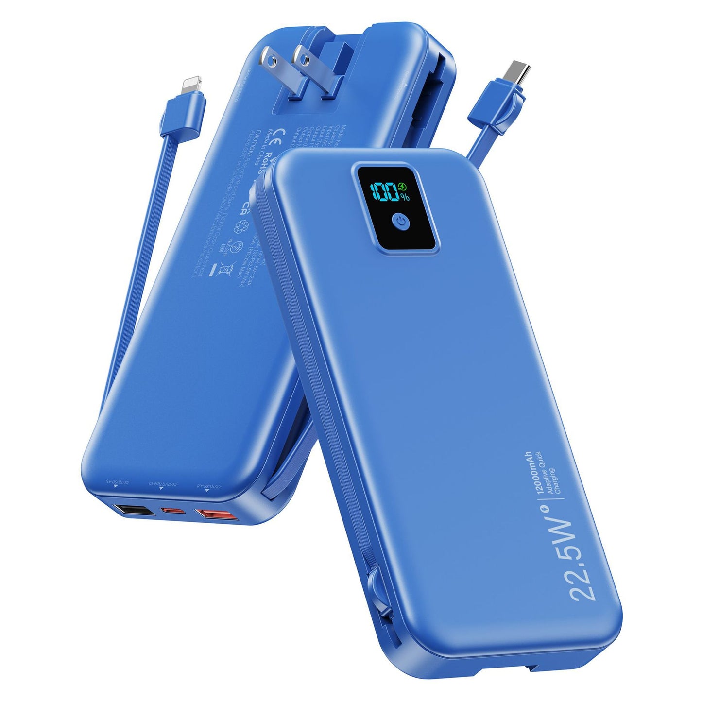 Powerbank mit Digitalem Lcd-Display und Integriertem Ladegerät Brehn