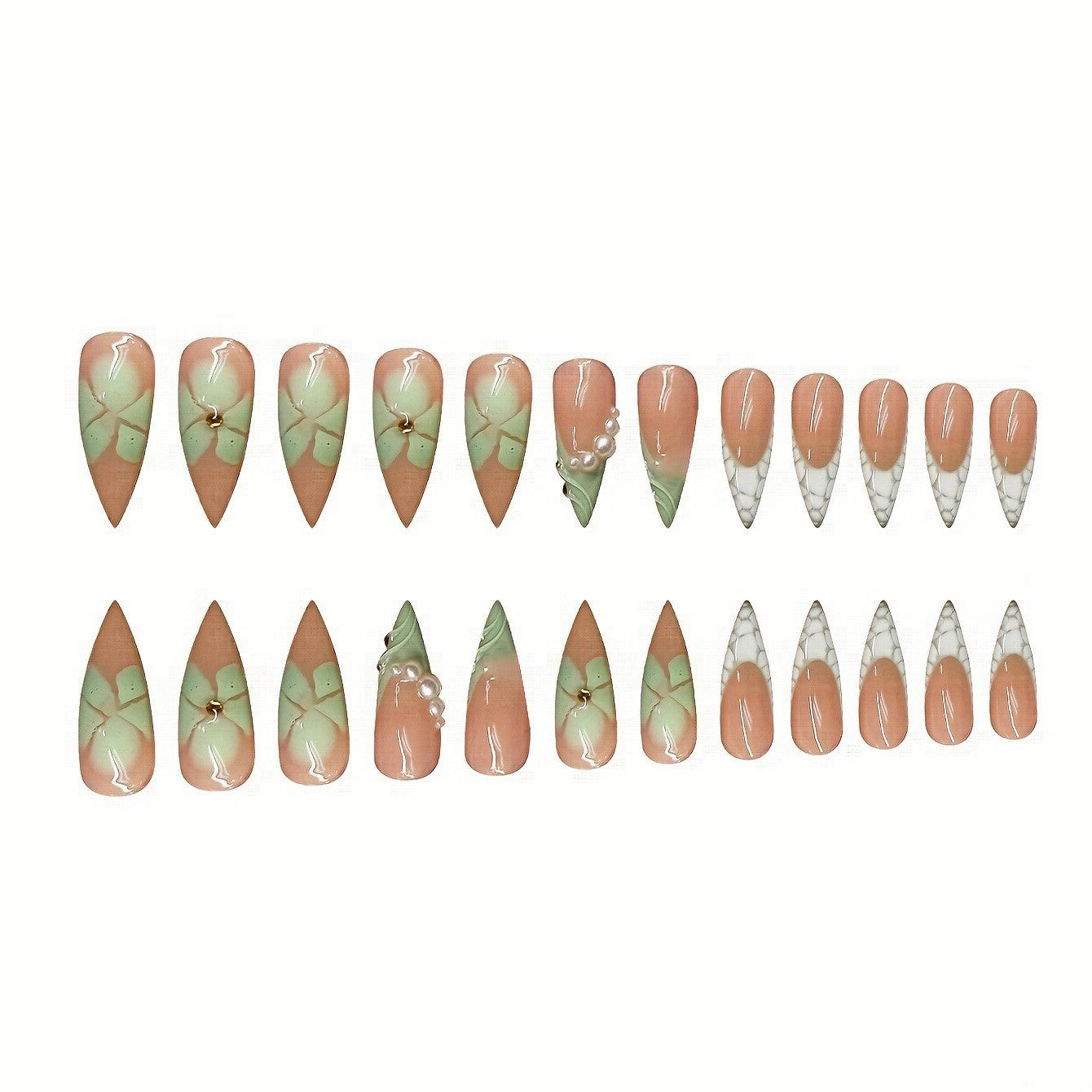 Dekorative Stiletto Press-On Nagelerweiterungen Brehn