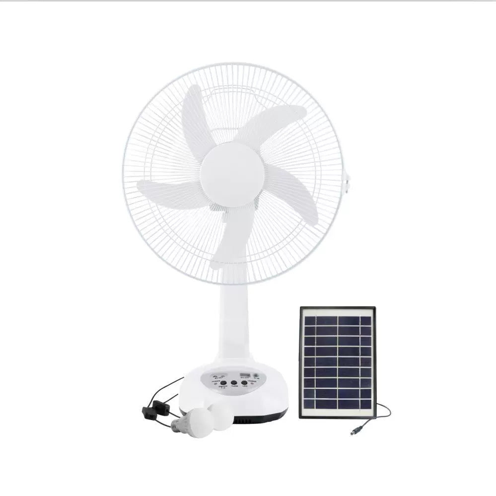 Damen solarbetriebener Standventilator mit integrierter LED-Beleuchtung und flexiblem Steuerungssystem Brehn