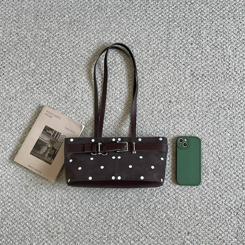Stylische Pünktchen Schultertasche