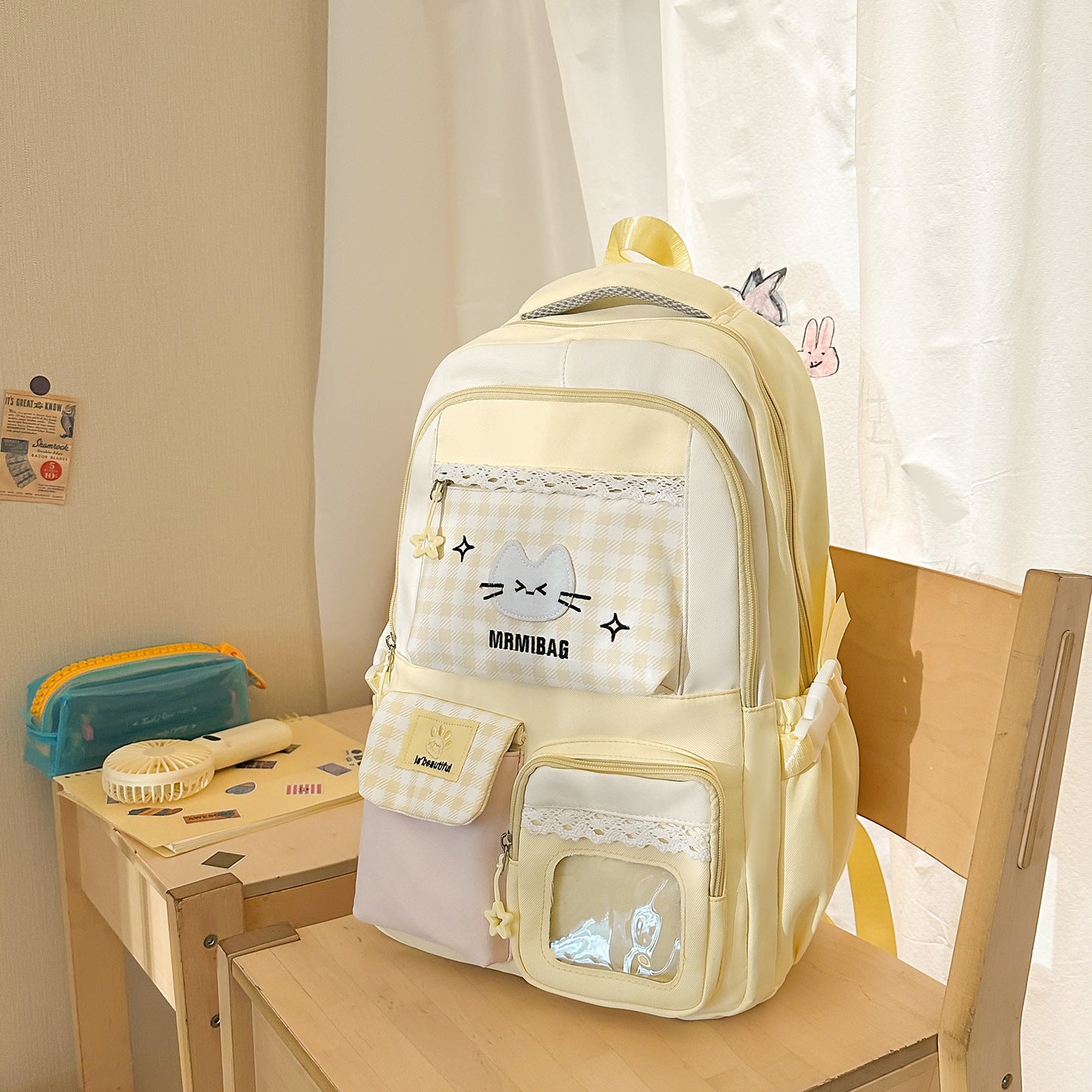 Niedlicher Charakterdesign Multi-Taschen Schulrucksack