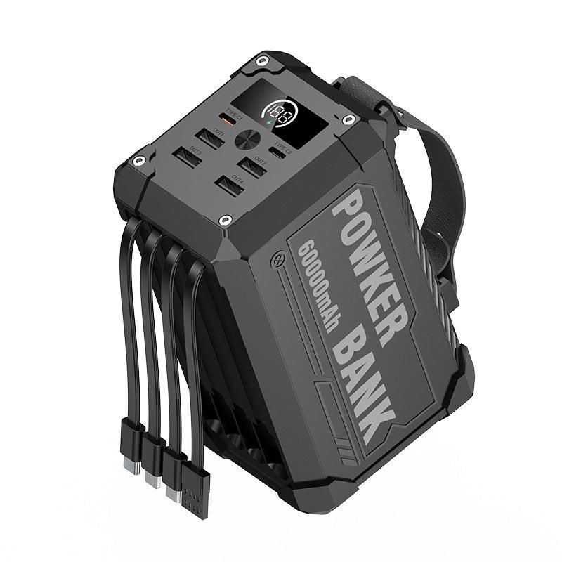 Tragbare Multifunktions-Powerbank mit vier USB-Anschlüssen und digitaler Anzeige Brehn