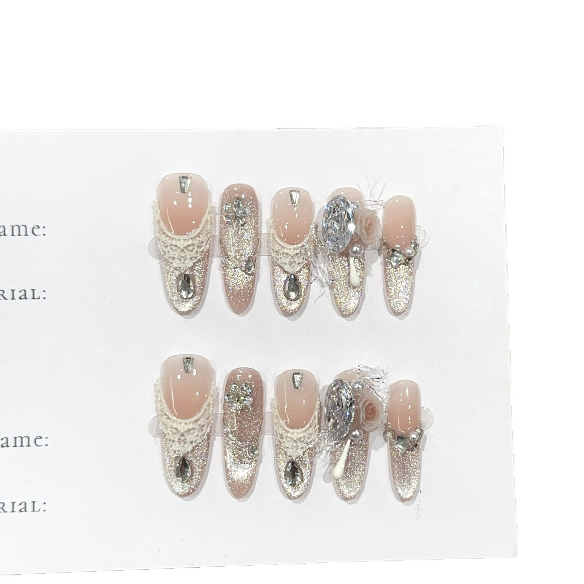 Elegante Strass- und Glitzer-Presse-on-Nägel