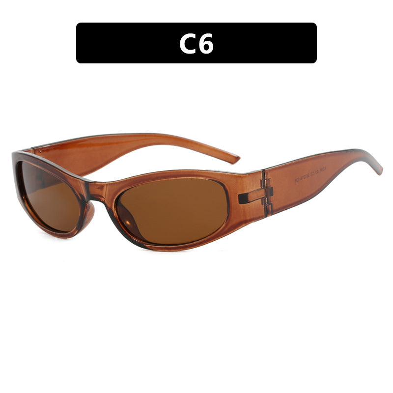 Damen sportliche Sonnenbrille mit breitem Rahmen und UV-Schutz Brehn