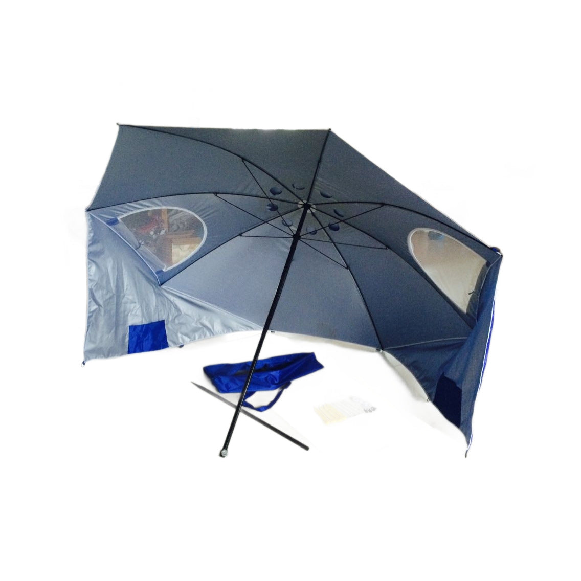 Stabiler Strand-Sonnenschirm mit UV-Schutz Brehn