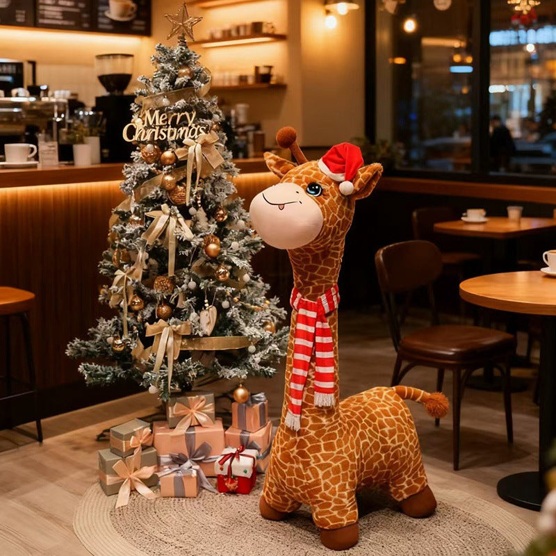 Lebensgroße stehende Plüsch-Weihnachtsmann-Dekoration mit gesticktem Gesicht und beschwertem Fuß Brehn