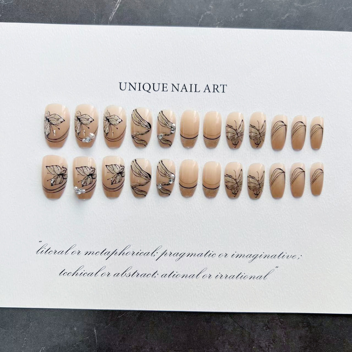 Künstlerisches Schmetterling-Nagelkunst-Set