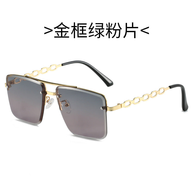 Damen Quadratische Sonnenbrille mit eleganter Kettenstruktur Brehn