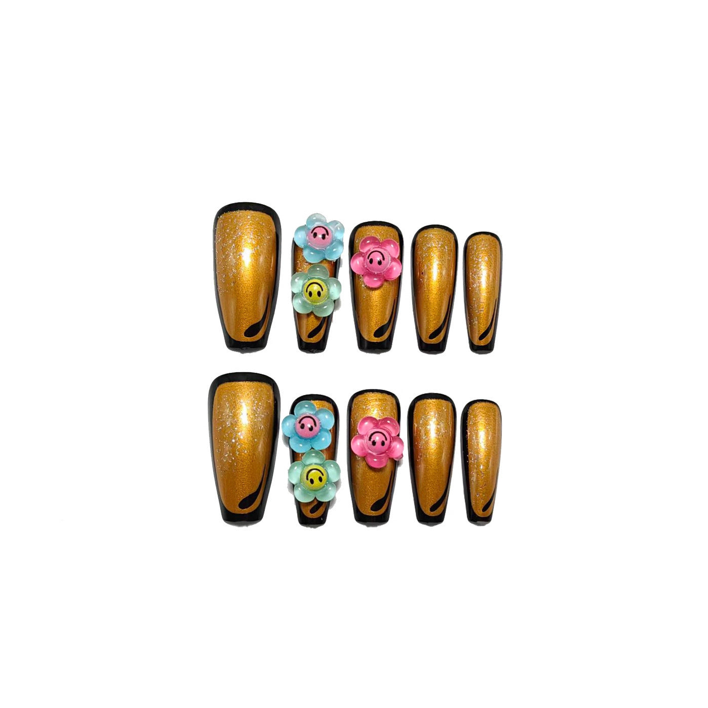 Kunstnägel mit Floralen 3D-Applikationen Brehn