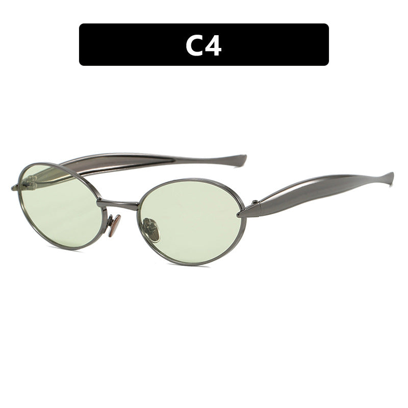 Damen modische Sonnenbrille mit ovalem Rahmen und funkelnden Details Brehn