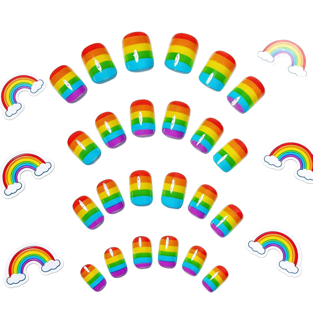 Kreative Kunstnägel Im Regenbogen-Look Brehn