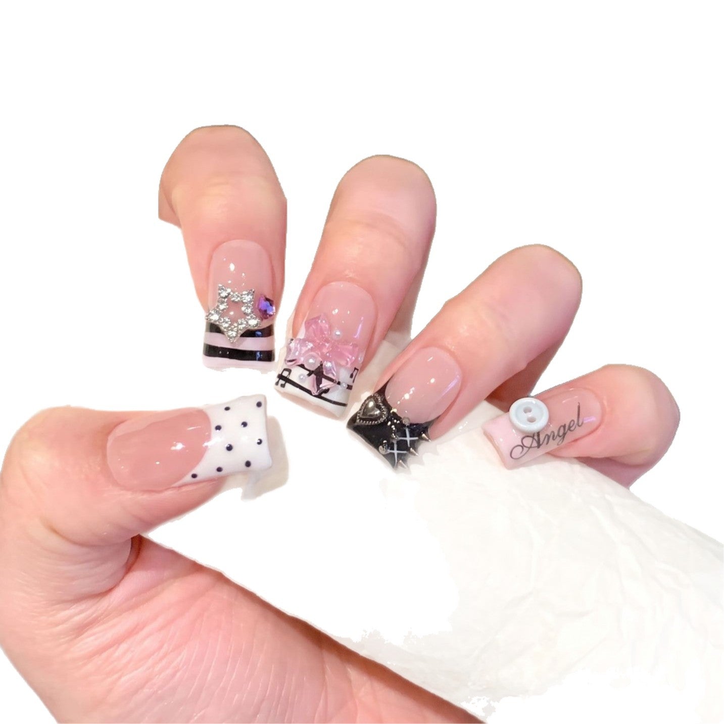 Künstlerisches Designer Press-On Nagelset Brehn