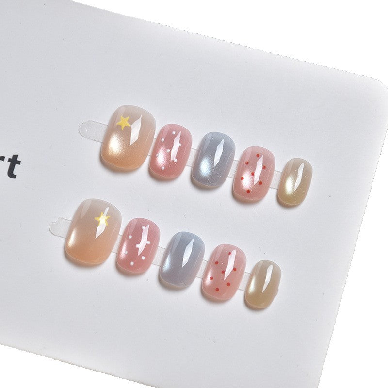 Künstlerisches Mischdesign Press-On Nagelset Brehn
