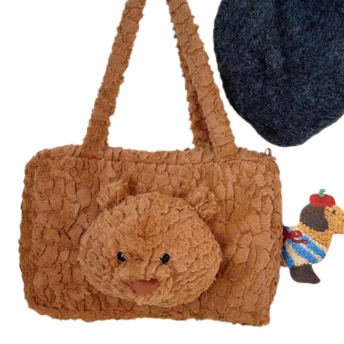 Süßes tierisches Plüsch-Shopper-Tasche